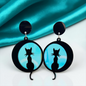 Enchant Your Look with Cat and Moon Earrings - Perfect for Halloween!