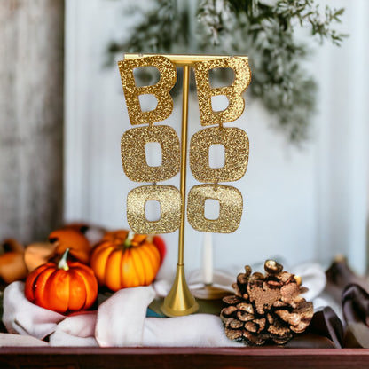 BOO in Gold – Glittery Halloween Earrings That Slay! 👻✨ - Rhythms of Grace Creative