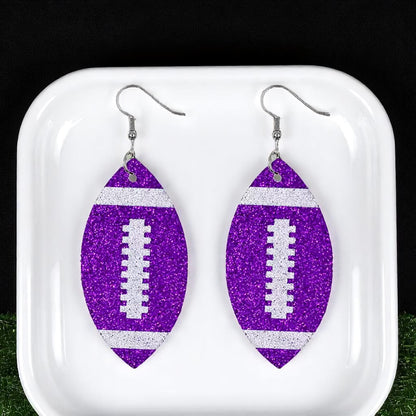 Score Big with Sparkle! Glitter Football Dangle Earrings 🏈