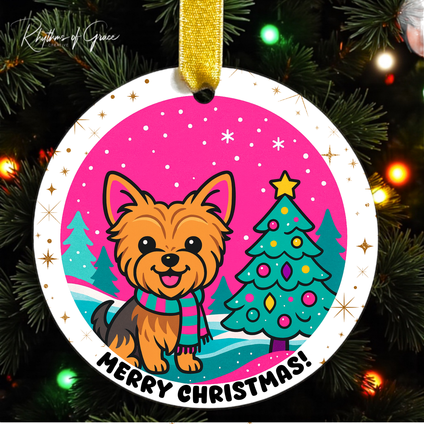 Merry & Bright Pet Ornament Collection – Choose From 8 Dog Breeds | Cute Custom Holiday Ornament for Pet Lovers