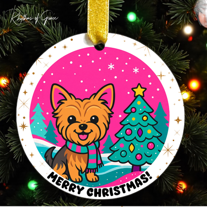 Merry & Bright Pet Ornament Collection – Choose From 8 Dog Breeds | Cute Custom Holiday Ornament for Pet Lovers