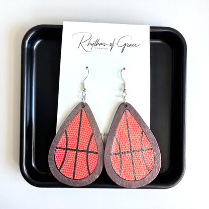 Dribble into Style: Fun Basketball Dangle Earrings!