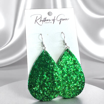 Sparkle & Shine: Glitter Teardrop Dangle Earrings ✨ - Rhythms of Grace Creative