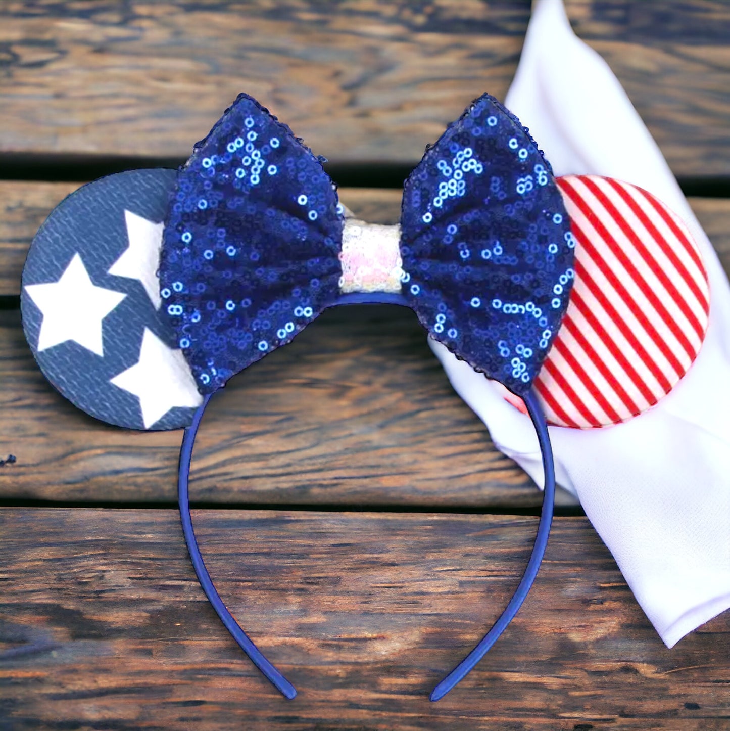 Patriotic Mouse Ears - Red White & Blue, Stars and Stripes - 6 Styles