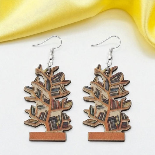 "Bookish Branches" Tree Dangle Earrings – Wear Your Love for Books!