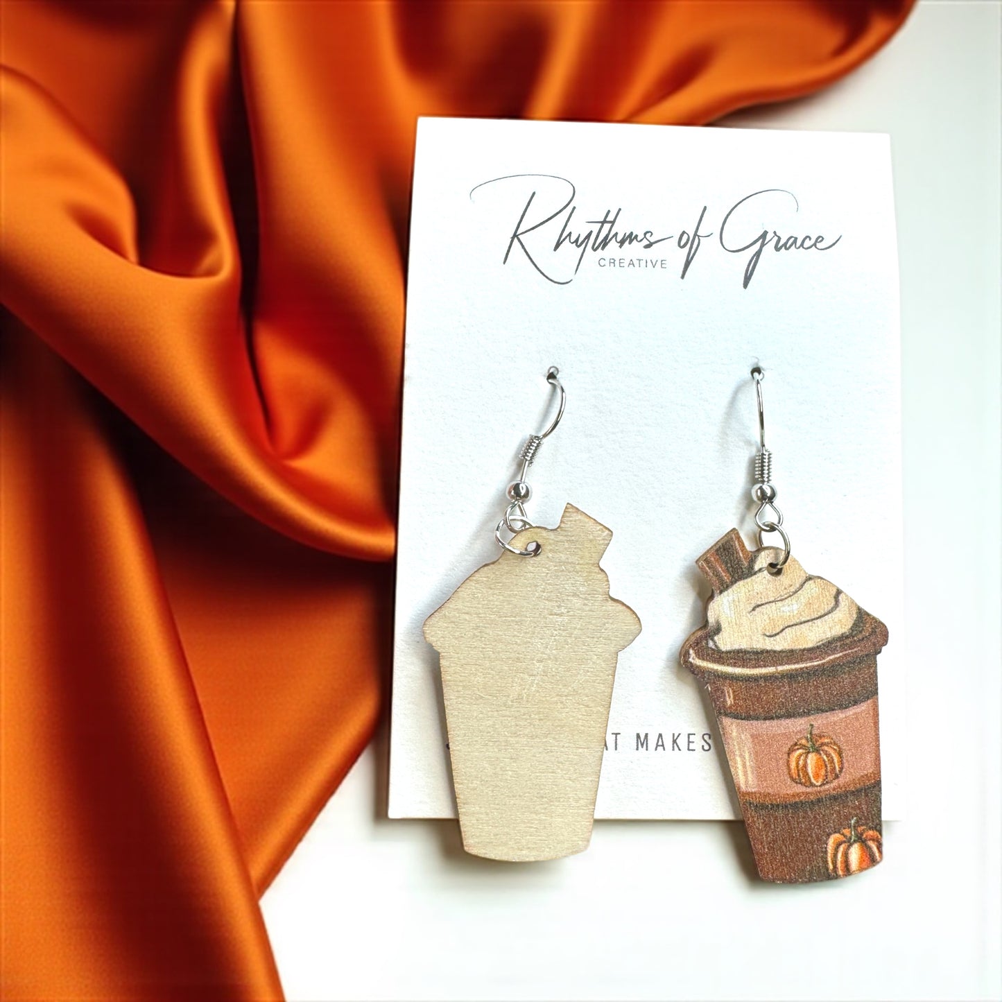 Pumpkin Spice & Everything Nice Earrings 🎃☕ - Rhythms of Grace Creative