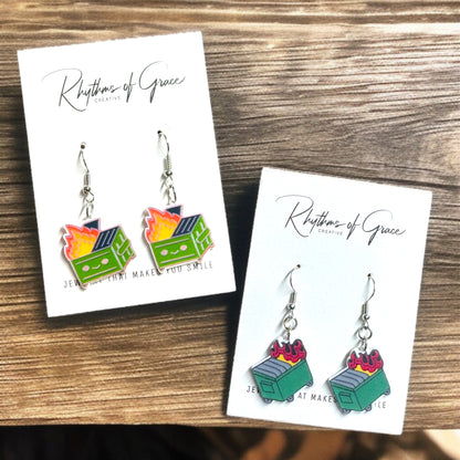 Hot Mess Express: Dumpster Fire Earrings to Spark Up Your Style!