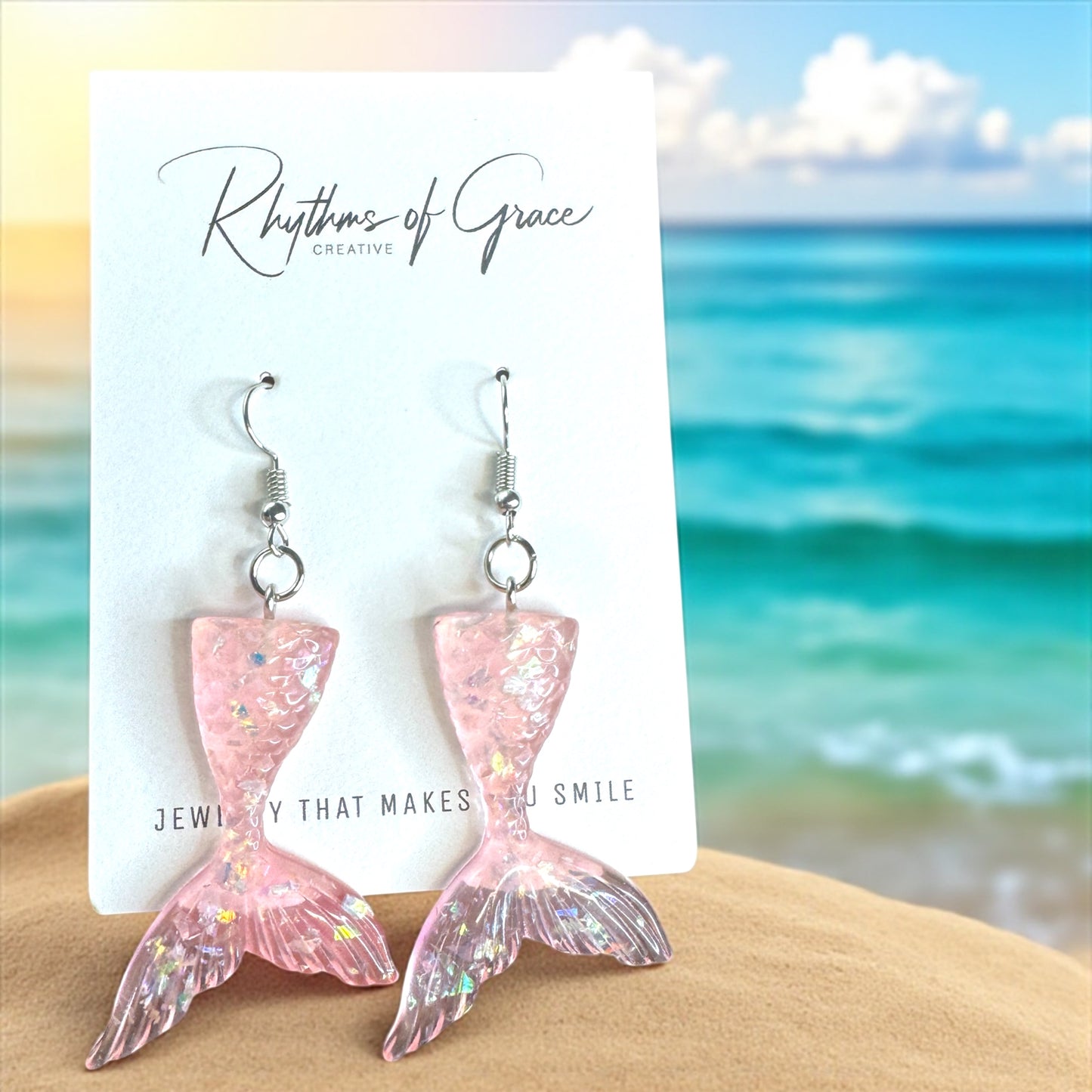 Mermaid Tail Magic – Glittery Earrings in 3 Splashy Colors! ✨