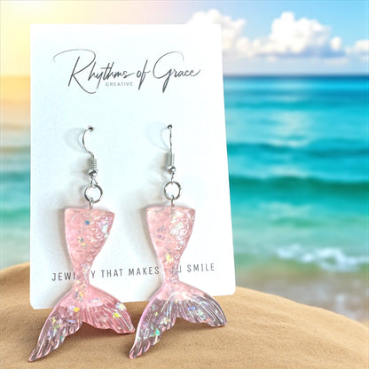 Mermaid Tail Magic – Glittery Earrings in 3 Splashy Colors! ✨