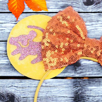 Stunning Lion King Inspired Mouse Ears with 5" Sequin Bow - NEW!
