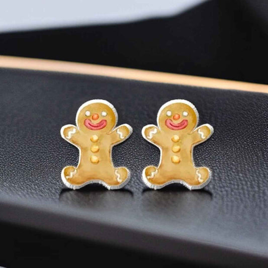 Gingerbread Man Studs - A Sweet Splash of Holiday Cheer! 🎄
