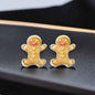 Gingerbread Man Studs - A Sweet Splash of Holiday Cheer! 🎄