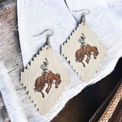Rustic Western Rodeo Dangle Earrings