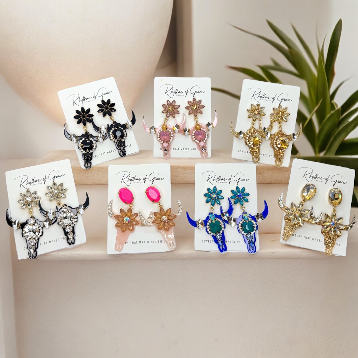 Stunning Western Inspired Rhinestone Dangle Earrings - Boho Jewelry Statement Piece