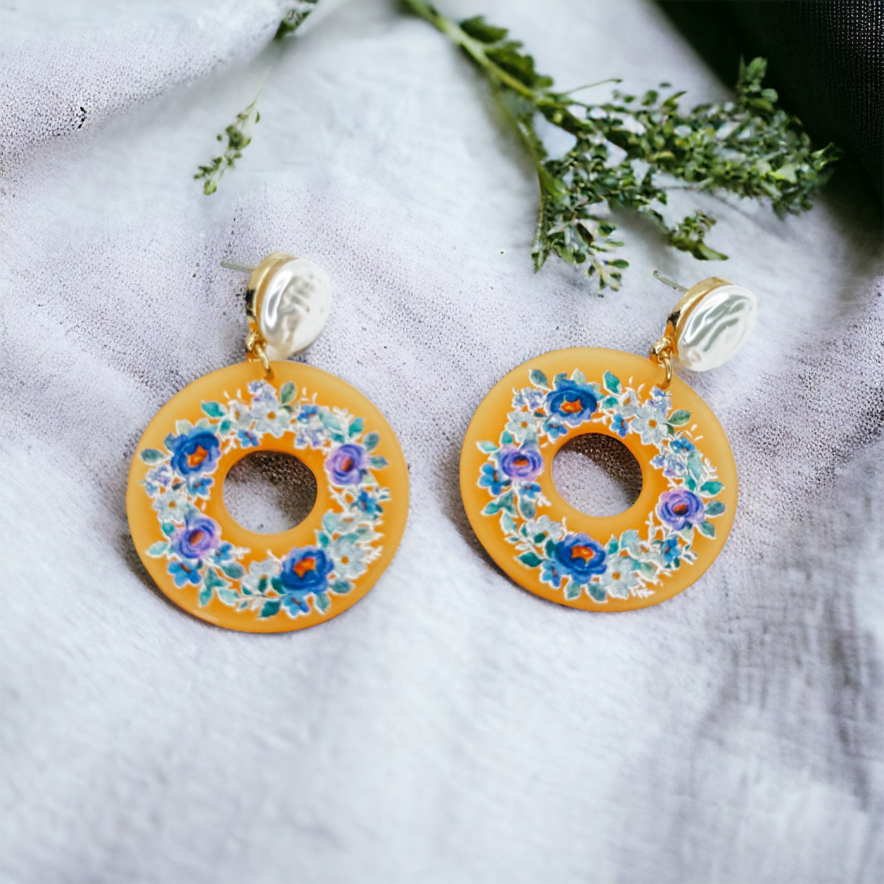 Blue Flower Earrings - Springtime Floral Elegance! 🌼