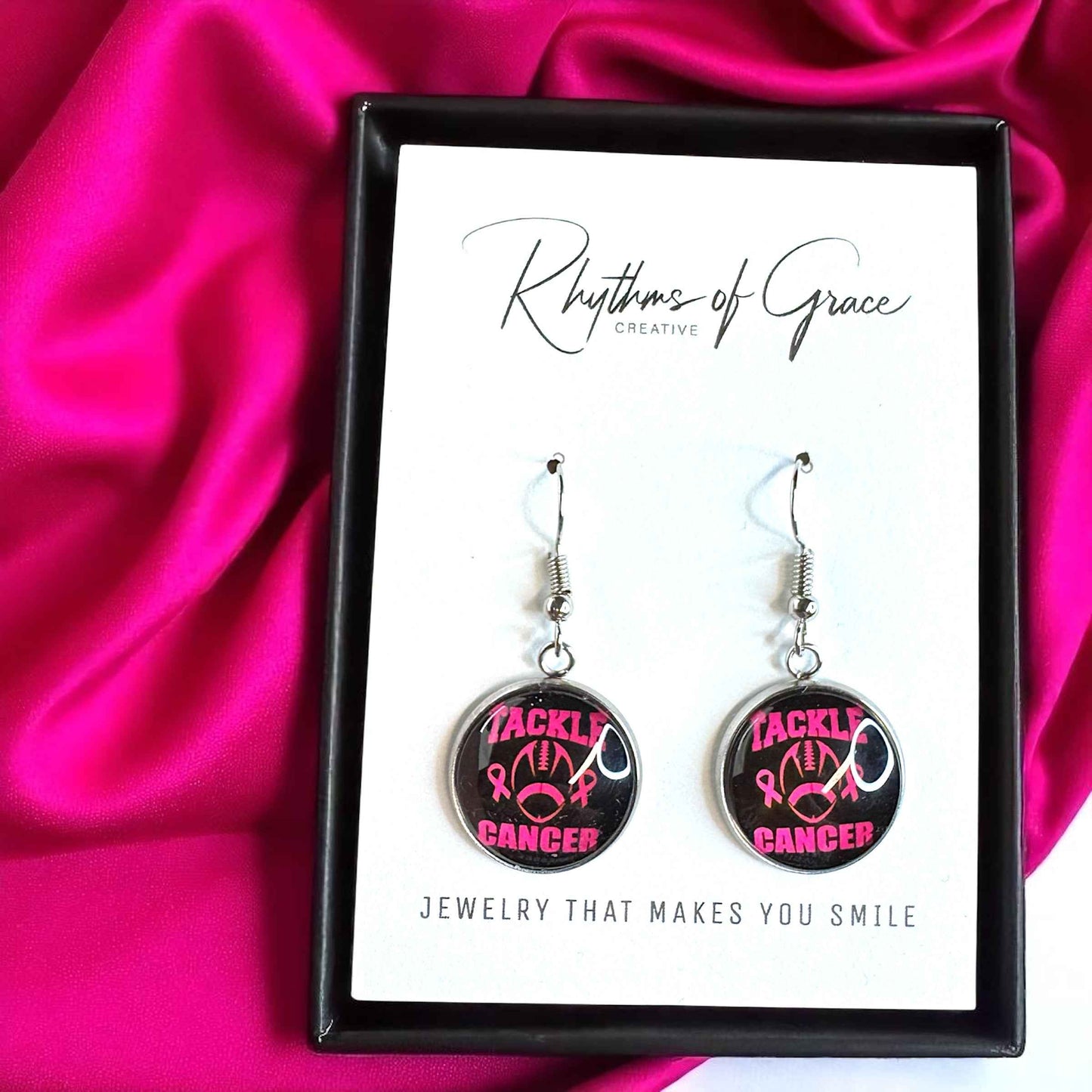 Fight Like a Girl (and Look Fabulous Doing It!) - Breast Cancer Awareness Earrings 💖