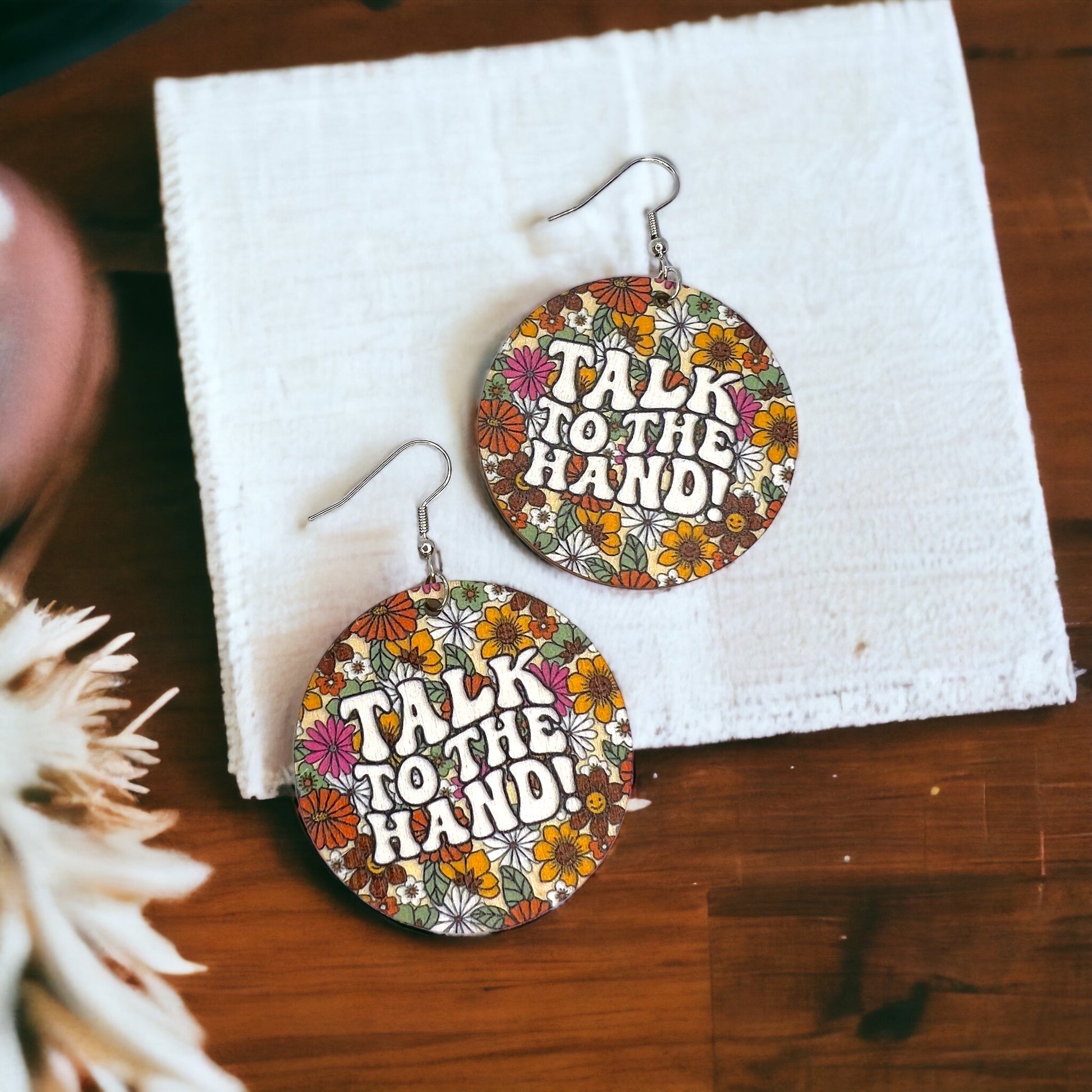 Talk to the Hand Earrings - Retro Sassy Vibe! 🌟 - Rhythms of Grace Creative