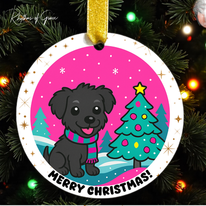 Merry & Bright Pet Ornament Collection – Choose From 8 Dog Breeds | Cute Custom Holiday Ornament for Pet Lovers