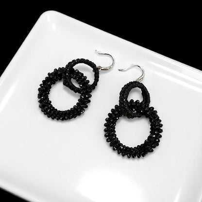 Sparkle and Shine: Stunning Black Beaded Dangle Earrings