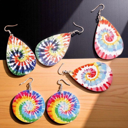 Radiant Rainbow Tie Dye Earrings – Celebrate with Color!