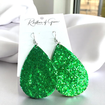 Sparkle & Shine: Glitter Teardrop Dangle Earrings ✨ - Rhythms of Grace Creative