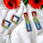 Sparkle with Pride: Rhinestone Rainbow Earrings