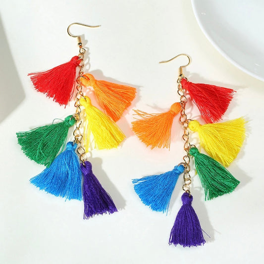 Rainbow Bliss Tassel Earrings – Flash Your Pride in Style!