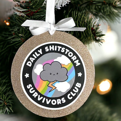 Join the Fun: Daily Shitstorm Survivors Club 2024 Christmas Ornament!