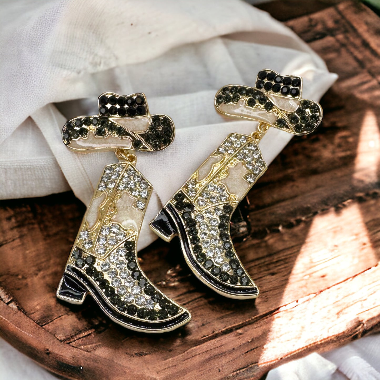 Sparkling Rhinestone Cowboy Boots Dangle Earrings – Choose Your Style!
