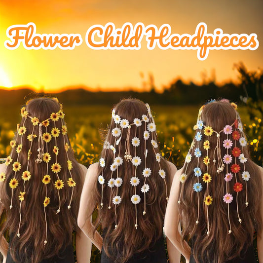 Flower Child Headband - Floral Headpiece, Flower Headband, Flower Headpiece, Sunflower Headpiece - Rhythms of Grace Creative