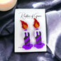 Halloween Candle Earrings - Handmade Acrylic Earrings with Stainless Steel Posts - Rhythms of Grace Creative