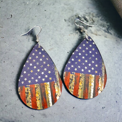 Patriotic Red, White, and Blue Teardrop Dangle Earrings – 4 Unique Styles