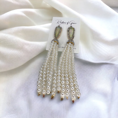 Large Pearl Earrings - Mom Earrings, Rhinestone Earrings, Sassy Accessories, Pearl Accessories - Rhythms of Grace Creative