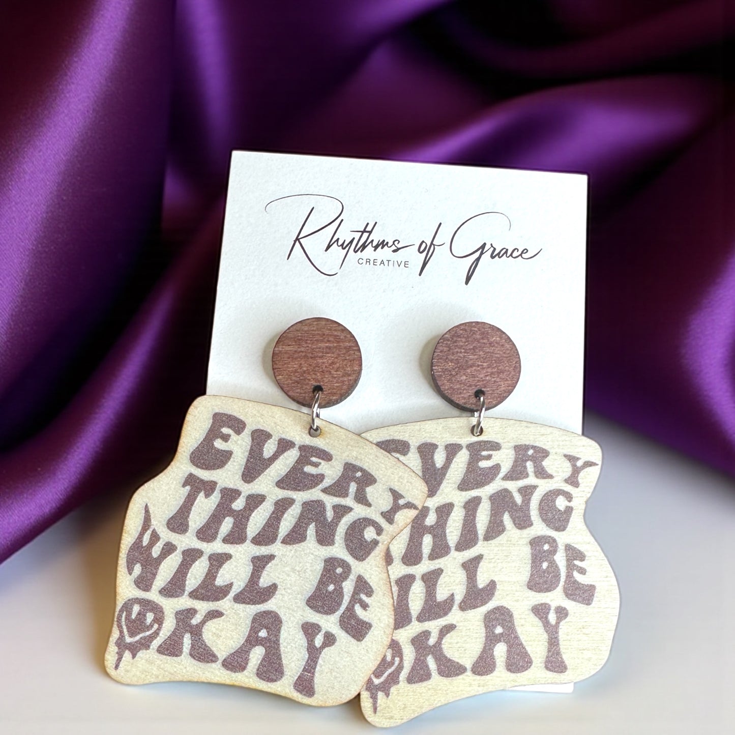 Motivational Dangle Earrings: Wear Your Positivity! 🌟 - Rhythms of Grace Creative