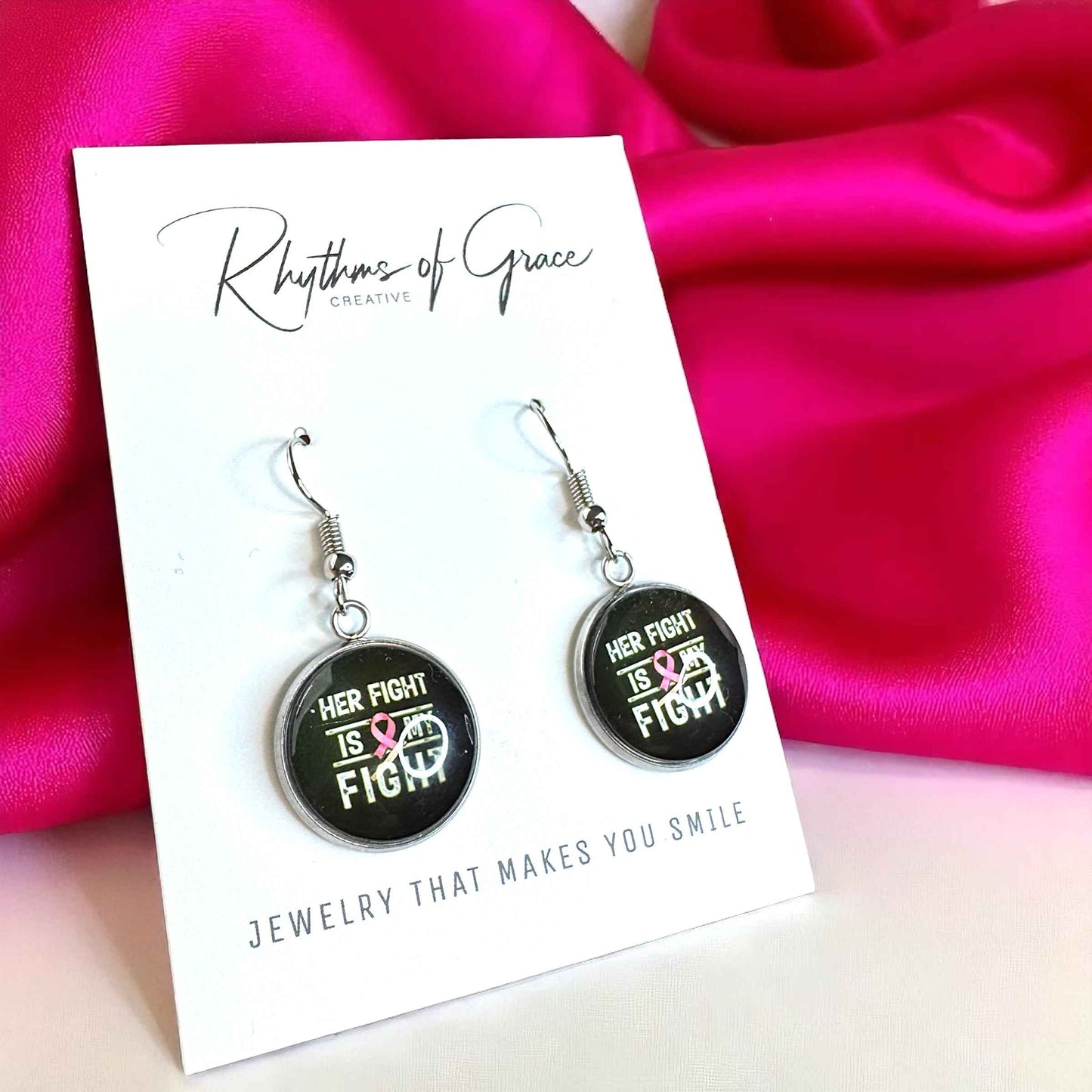 Fight Like a Girl (and Look Fabulous Doing It!) - Breast Cancer Awareness Earrings 💖