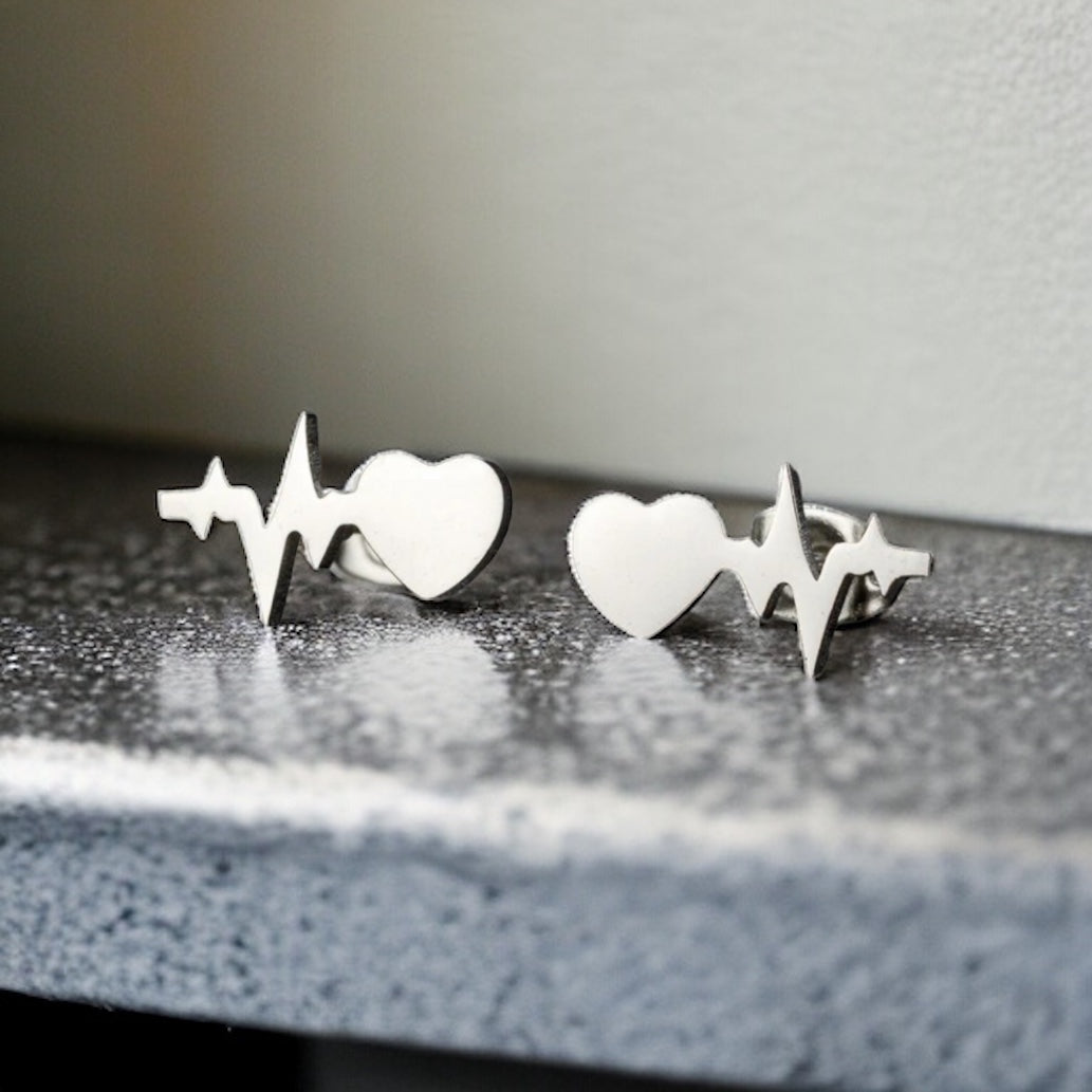 Heartbeat Studs: Dainty Elegance for Life & Love in Gold or Silver!