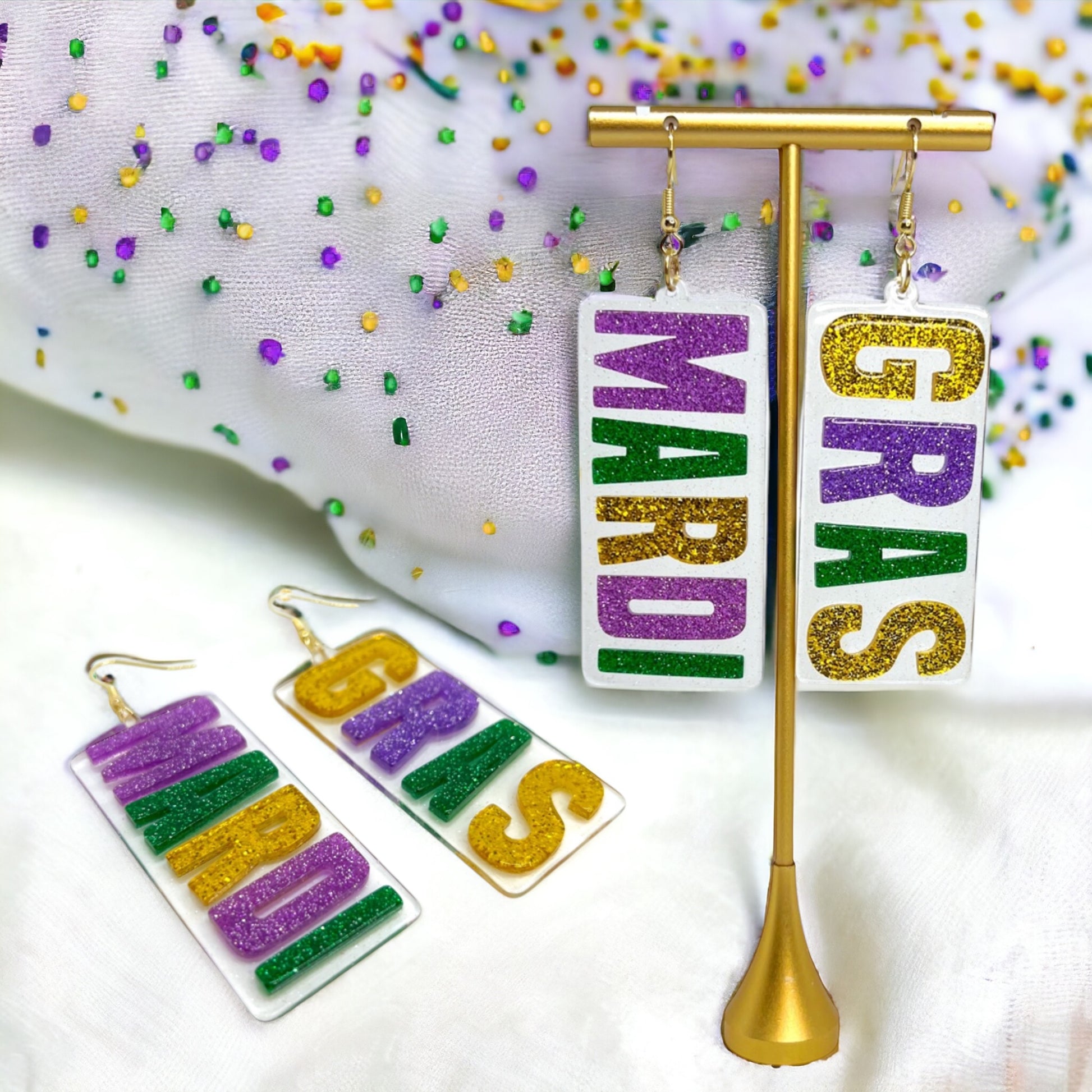 Let the Good Times Roll: Mardi Gras Earrings Extravaganza! 🎭✨ - Rhythms of Grace Creative