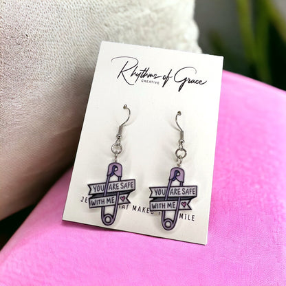 You Are Safe With Me – Safety Pin Earrings for Allies & Empaths - Rhythms of Grace Creative