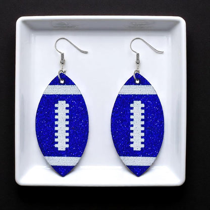 Score Big with Sparkle! Glitter Football Dangle Earrings 🏈