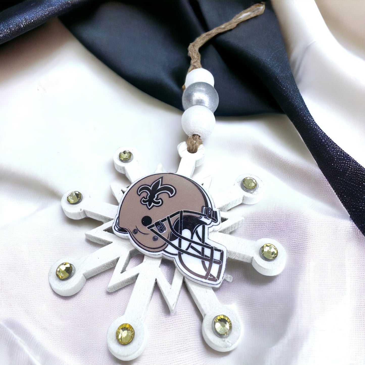 Saintsational Holiday Cheer: Handmade New Orleans Saints Snowflake Ornament!