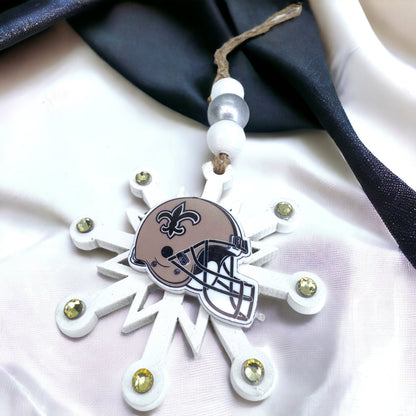 Saintsational Holiday Cheer: Handmade New Orleans Saints Snowflake Ornament!