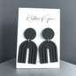 Elegant Black Drop Earrings – Handmade Polymer Clay & Stainless Steel Magic!