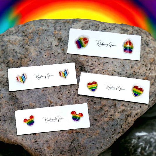 Rainbow Stud Earrings - Sparkle with Pride!