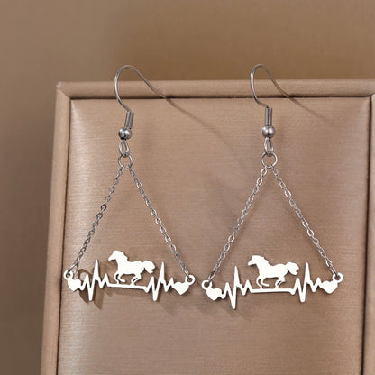 Gallop into Elegance: Stunning Horse Dangle Earrings - Rhythms of Grace Creative