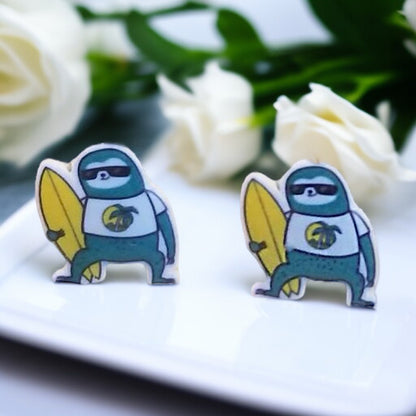 Choose Your Vibe: Unicorn or Sloth Beach Bum Stud Earrings!