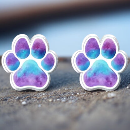 Vibrant Paw Print Studs – A Purr-fect Gift!
