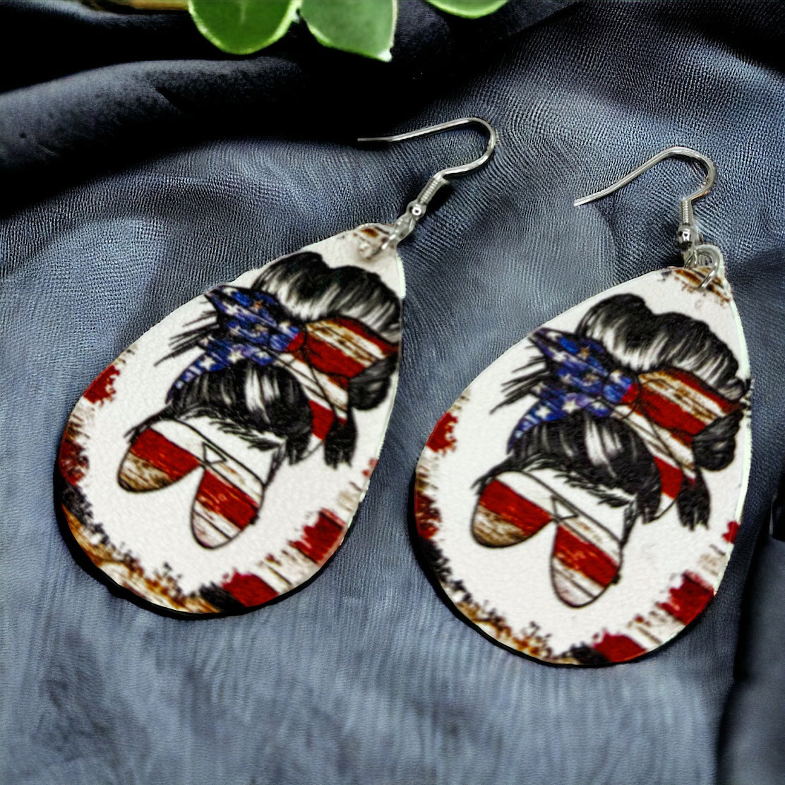 Patriotic Red, White, and Blue Teardrop Dangle Earrings – 4 Unique Styles