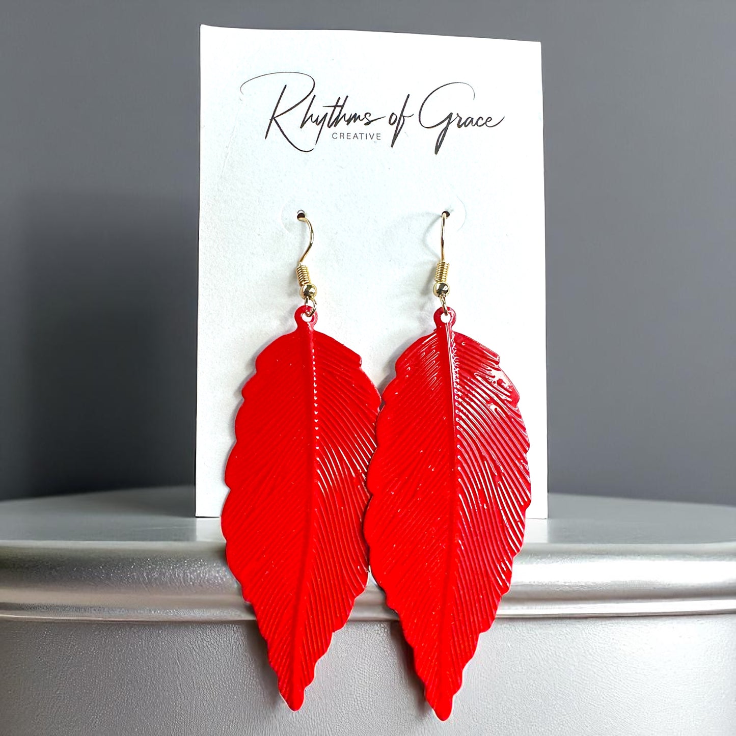 Embrace Autumn's Charm with Red Leaf Earrings! 🍂 - Rhythms of Grace Creative