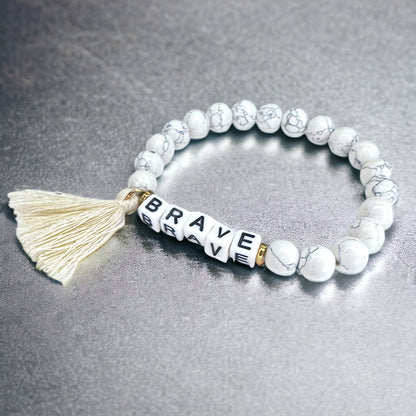 Tassel Charm “Brave” Beaded Bracelet – Your New Favorite Accessory!
