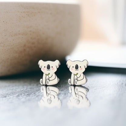 Koala-ty Cuties: Adorable Cartoon Koala Stud Earrings!
